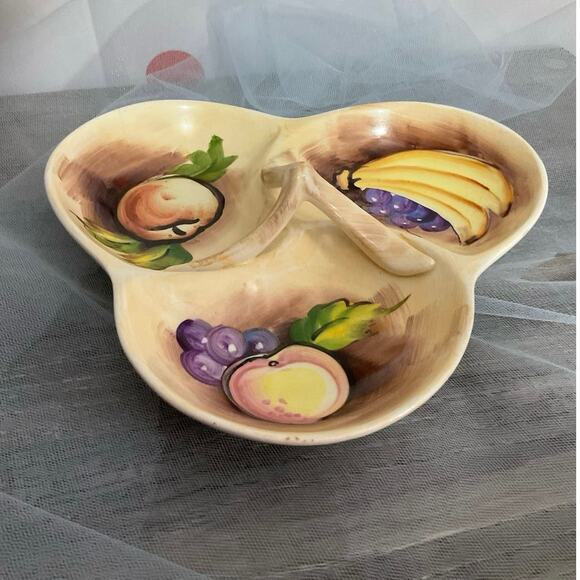 Mid Century Serving Condiments Dish Fruit Theme - Picture 3 of 13